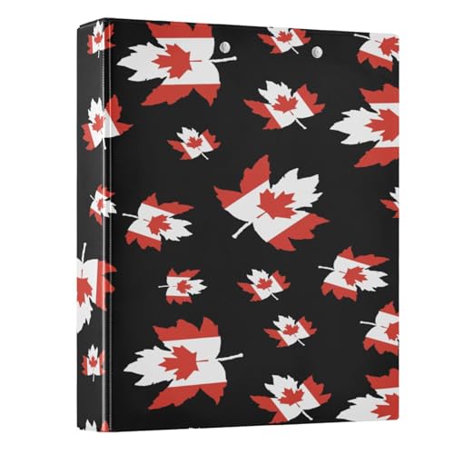 Canada Flag Canadian Maple Leaf 3-Ring Binder,1.5 Inch D-Ring Organizer Folder Clipboard Binder for Work Office School - color: Coloe8