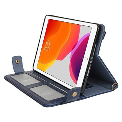 Lightweight Folio Stand Crossbody Wallet Case for iPad Mini 7.9" Series, iPad Mini 4/5 - Soft Protective Cover with Pencil Holder, Hand & Shoulder Straps, Navy - color: 01 Navy, size: iPad Mini 5/4/3/2/1 7.9"