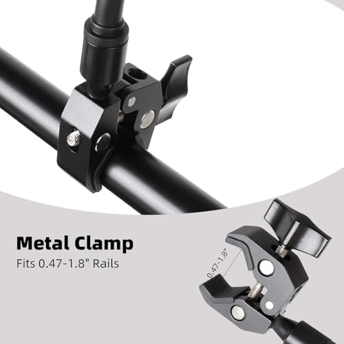 Flexible iPad Holder for Mic Stand, Enhanced Gooseneck Tablet Phone Holder Micophone Music Stand Mount with Super Handle Clamp for iPad Pro 12.9 Air Mini 4.7-13" iPhones & Tablets