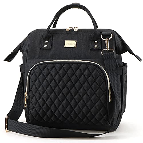 Weitars Lunch Bag for Women Cute Lunch Bag For Work,Insulated Lunch Box Cooler Bag Leakproof Wide-Open Lonchera Lunchbag Lunch Tote With Pockets And Adjustable Strap For Office Picnic Beach - color: Black