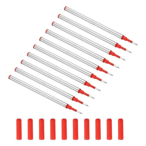 PATIKIL 1mm Pen Ink Refills, 10 Pcs Ballpoint Refill Medium Point Metal Compatible Replaceable Replacement for Pen Writing Office, Red - color: Red