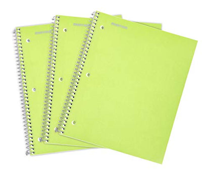 Mintra Office Durable Spiral Notebooks, 1 Subject, (Green, Wide Ruled 3 Pack), 100 Sheets, Poly Pocket, Moisture Resistant Cover, Strong Chipboard back, For School, Office, Business - color: Green, size: Wide Ruled 3pk