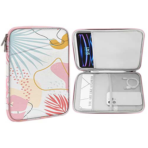 MoKo 9-11 Inch Tablet Sleeve Bag Carrying Case with Accessory Pocket | Fits iPad Air 11-inch M4, iPad Pro 11-inch M5, iPad A16 11-inch, iPad 10/9/8/7th and Tab S9/S8 11-inch, Tropical Leaf - color: Tropical Leaf, size: 9-11 Inch