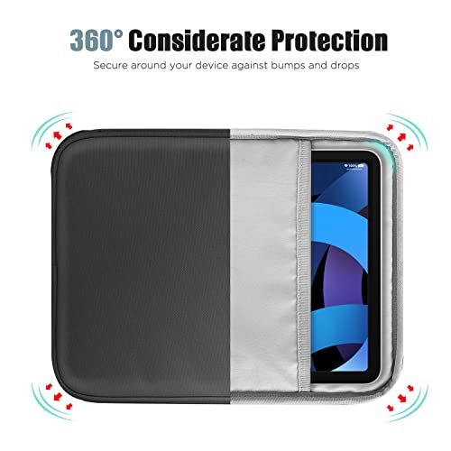 TiMOVO 9-11" Tablet Sleeve Bag for iPad 11-inch A16 2025, iPad 10.9"/10.2"| Air 11 Inch/5th/4th Gen. 10.9", Galaxy Tab A9+/A11Plus 11", Protective Bag with Pocket, Black - color: A-Black, size: 9-11 Inch