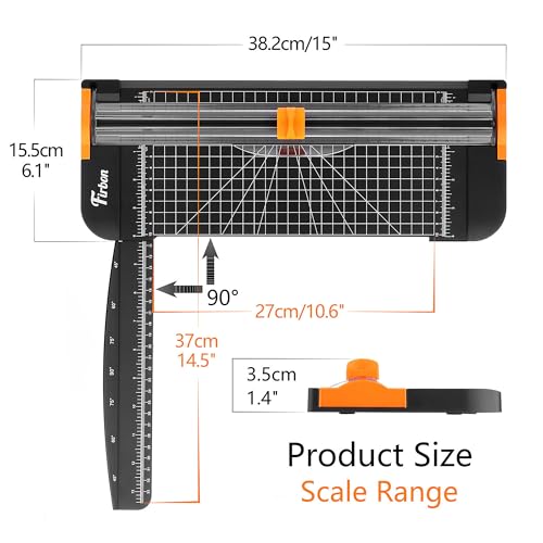 Firbon A4 Paper Cutter 12 Inch Titanium Paper Trimmer Scrapbooking Tool with Automatic Security Safeguard and Side Ruler for Craft Paper, Coupon, Label and Cardstock (Black) - color: 1-black