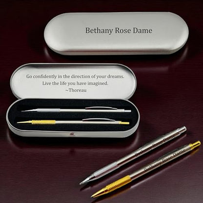 Custom Engraved Mechanical Pencil Set – Personalized 0.7mm & 2.0mm Refillable Drafting Tools – Gift for Architects, Engineers, Students, Designers, Graduation (Pencils Set Engraved) - style: Pencils Set Engraved