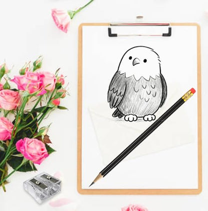 Adhere 25pcs Woodcase Pencils with Eraser Premium Pre-Sharpened Hexagon Graphite 2B pencils ideal for home, office writing including a Free Sharpener(Black・25pcs) - color: Black・25pcs