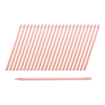24Pcs HB Graphite Triangular Grip Wood Pencils with Eraser for School, Drawing and Sketching, and Office Use(Pink) - color: Pink