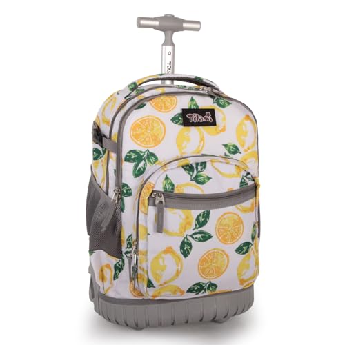 Tilami Rolling Backpack for Kids 18 inch Boys and Girls Laptop Backpack,Lemon - color: Lemon