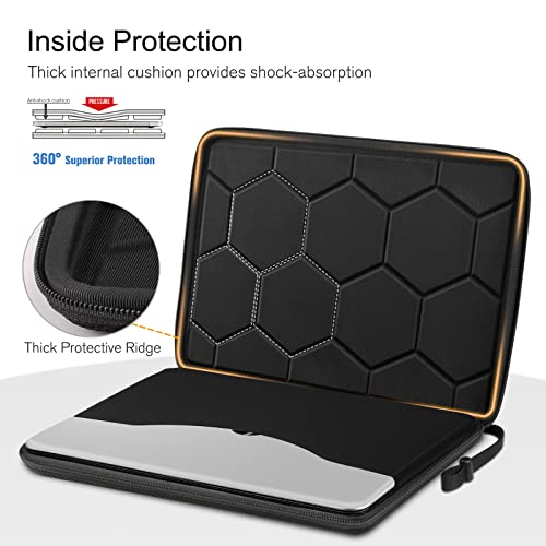 FINPAC 14-inch Hard Laptop Sleeve Case Compatible with Acer Chromebook Lenovo, HP, ASUS, Dell, Acer Laptop Notebook Ultrabook, Water-Resistant Shockproof Computer Bag, Black - color: Black, size: 13.5-14-inch Laptop/Notebook