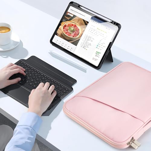 TiMOVO 9-11" Tablet Sleeve for iPad A16 & Galaxy Tab, Pink | Protective Bag with Pockets, Fits iPad 10.9"/10.2" Air 11" 5th/4th Gen, Galaxy Tab A9+/A11+ 11" - color: Pink, size: 9-11 Inch