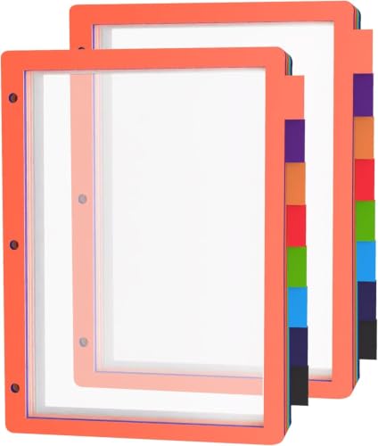 HABGP 16Pcs/2 Set 8 Tab Dividers for 3 Ring Binder, 16 Pcs Clear Color 3 Ring Binder Dividers with Tabs, Page Folder Dividers, Plastic Tabbed File Dividers with Tabs, Three Ring Binder Index Dividers - size: 2 set (16 pcs)
