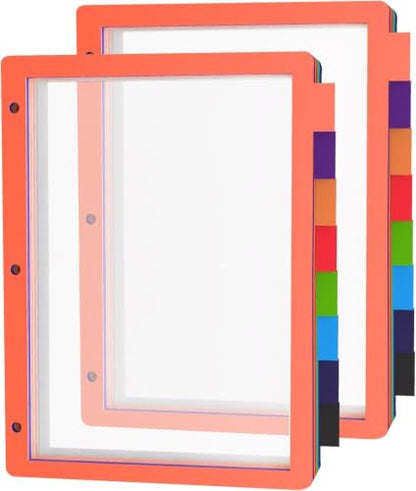 HABGP 16Pcs/2 Set 8 Tab Dividers for 3 Ring Binder, 16 Pcs Clear Color 3 Ring Binder Dividers with Tabs, Page Folder Dividers, Plastic Tabbed File Dividers with Tabs, Three Ring Binder Index Dividers - size: 2 set (16 pcs)