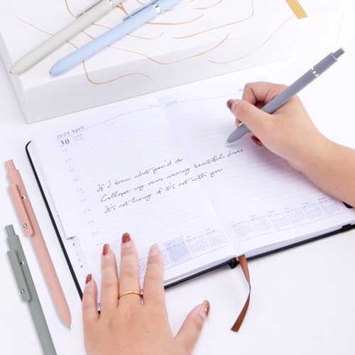 ITAWIXS 6Pcs Cute Gel Pens, 0.5mm Fine Point Smooth Writing Pens, Aesthetic Pens for Journaling Note Taking, Office School Supplies, Gifts for Women - color: Black