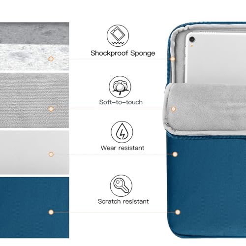 TiMOVO 9-11" Tablet Sleeve Bag, Peacock | Fit iPad 11" A16 2025 / 10.9"/10.2" / Air 11" 5/4 Gen / Galaxy Tab A9+/A11Plus 11", Fit Smart Keyboard - color: Peacock Blue, size: 9-11 Inch