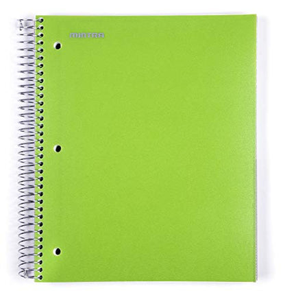 Mintra Office Durable Spiral Notebooks, 5 Subject (Green, College Ruled 1pk) - color: Green, size: College Ruled 1pk
