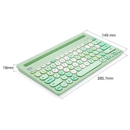 HUO JI Wireless Keyboard Multi-Device, Bluetooth and 2.4G Dual Mode for iPad, Switch to 3 Devices for Cellphone, Tablet, PC, Smart TV, MacBook iOS Android Windows, Green - color: Green