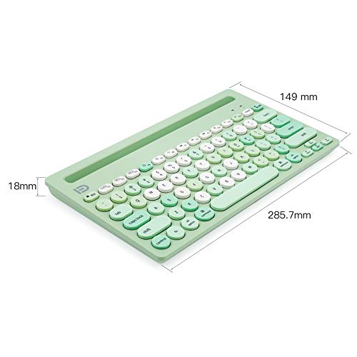 HUO JI Wireless Keyboard Multi-Device, Bluetooth and 2.4G Dual Mode for iPad, Switch to 3 Devices for Cellphone, Tablet, PC, Smart TV, MacBook iOS Android Windows, Green - color: Green