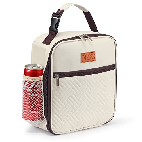 DIRGEE Lunch Bag for Women Insulated Lunch Bag For Men Adults Small Lunch Bag for Office Work - Leakproof Freezable Cooler Bag Reusable Portable Lunch Box (White) - color: E-White quilted