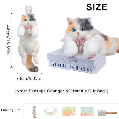 Chongker Cat Shaped Backpack - Handcrafted Stuffed Animals Plush Bag with Adjustable Shoulder, Crossbody, and Handbag Straps (Light Calico Backpack) - style: Light Calico Cat