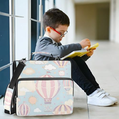 Hot Air Balloon Zipper Binder Bag 3 Ring Binder with Shoulder Strap Zip Up 500 Sheets Capacity Multi Pockets for School Office Supplies - color: Multi1639, size: Fit 500 Sheets