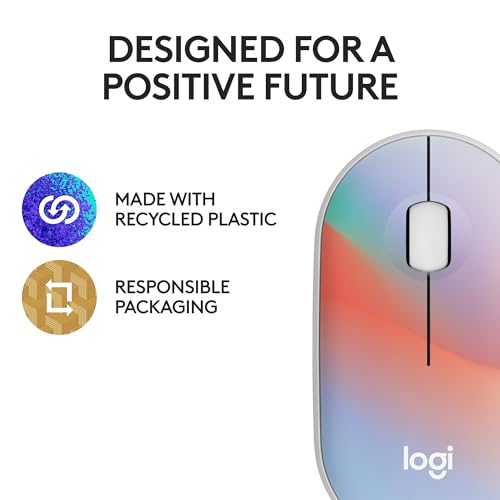 Logitech M340 Wireless Mouse with Limited Edition Prints, USB Receiver and Silent Clicks, Portable Wireless Mouse for Laptop, PC, Windows, Chrome, Surface – Sheer Dream - color: Sheer Dream