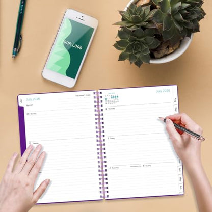 2026-2027 Planner - A5 Weekly & Monthly Planner Spiral Bound, July 2026 - June 2027, with Flexible Cover, Tabs, Inner Pocket, 6.4" x 8.5", Purple - color: Purple, size: 6.4" x 8.5"