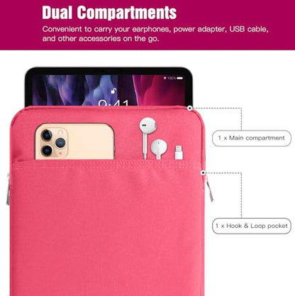 TiMOVO 9-11" Tablet Sleeve Bag, Rose Pink | Fit iPad 11" A16 2025 / 10.9"/10.2" / Air 11" 5/4 Gen / Galaxy Tab A9+/A11Plus 11", Fit Smart Keyboard - color: Rose Pink, size: 9-11 Inch