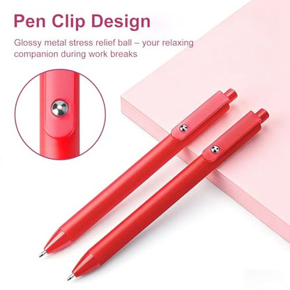 10 Pack Fidget Pens for Adults, Anxiety Relief Ballpoint Pens, 1mm Smooth Writing for Journaling and Bible Study, Soft Rubber Barrel, Sensory Office and School Supplies（Red） - color: Red