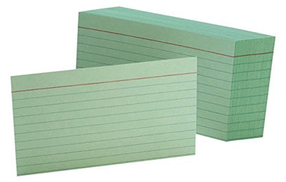 2 Pack of 100 Oxford Ruled Green 3 x 5 Inches Index Cards bundled by Maven Gifts