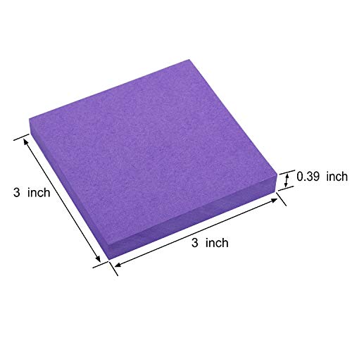ZCZN 400 Sheets Pop-up Sticky Notes, 3 x 3 Inches, 4 Pads Bright Color Self-Stick Notes, 100 Sheets/Pad, Purple - color: Purple