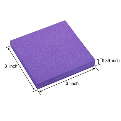 ZCZN 400 Sheets Pop-up Sticky Notes, 3 x 3 Inches, 4 Pads Bright Color Self-Stick Notes, 100 Sheets/Pad, Purple - color: Purple