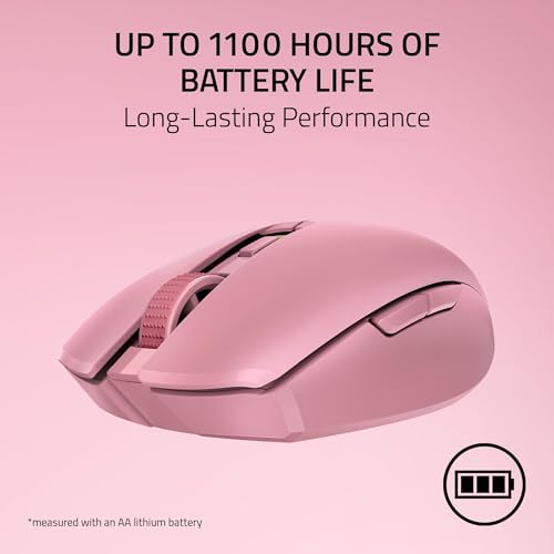Razer Orochi V2 Wireless Gaming Mouse — Ultra Lightweight & Portable, Bluetooth & 2.4GHz Wireless Connectivity, 18K DPI, Up to 1100 Hr Battery Life, Compatible with PC & Mac — Quartz Pink - color: Quartz
