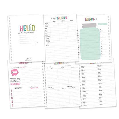 Pukka Pad, Carpe Diem Budget Planner Spiral Bound Notebook with 12 Month Calendar, Dividers, Inserts, and Sticker Sheets – Features Savings Goals & Tracker, Financial Overview, and Bank Information