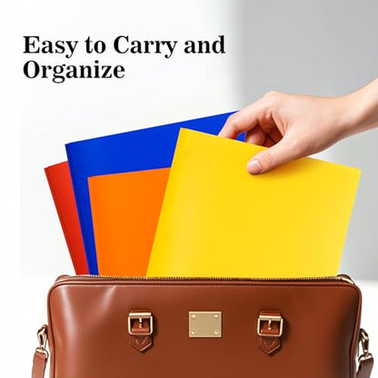 72-Pack Plastic Folders with Pockets and Prongs,2-Pocket Folders with 3 Fasteners, Holds 8-1/2" x 11" Paper for School/Office/Home, Yellow - color: Yellow, size: 72-Pack