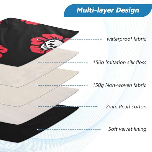 Cute Laptop Sleeve 13 inch Gothic Skulls Flowers Laptop Bag 14 inch Waterproof Computer Bag for Women Laptop Accessories Computer Cover Bag for Tablet Men, A06D24018 - color: Gothic Skulls Flowers