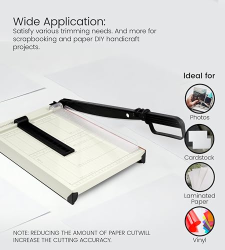 Paper Cutter,Paper Trimmer12" Cutting Length Heavy Duty Guillotine Paper Slicer with Safety Guard and Magnetic Guide Rail,12 Sheets Capacity,Ideal for Offices,Homes,Printing Shops,Photo Studios