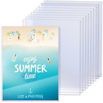 Jecery 10 Pcs 9 x 12'' Rigid Print Protectors Clear Rigid Plastic Paper Page Protectors Photo Plastic Sleeves for Document - size: 9 x 12''