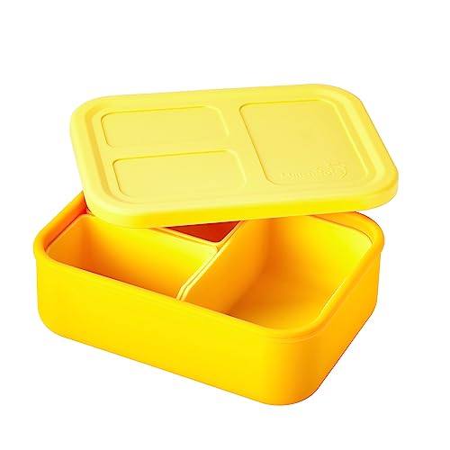 LunchBots Build -a- Bento Lunch Box, Silicone Bento Box for Kids, Multi-Compartment Lunch Container, Oven & Dishwasher Safe, BPA Free, 28 oz - Yellow - color: Solid Yellow