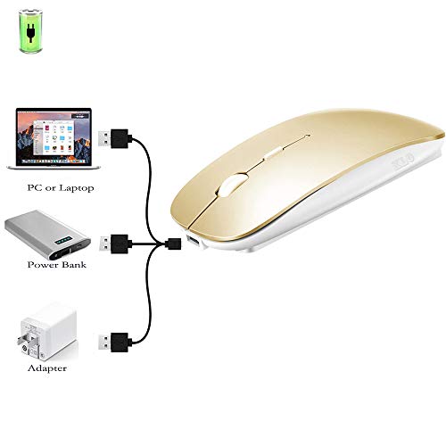 KLO Bluetooth Mouse for MacBook/Laptop/Notebook/pc/iPad/Chromebook, Wireless Mouse for MacBook Pro/AIR (Gold) - color: Gold