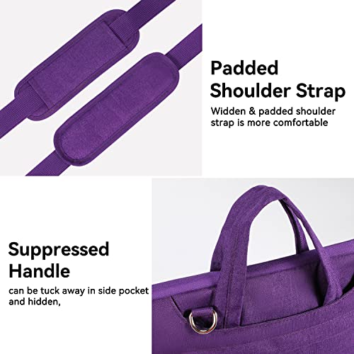 Voova Laptop Bag 15.6 Inch for Women, Waterproof Computer Sleeve Carrying Case with Shoulder Straps & Handle Compatible with Macbook Air 15, MacBook Pro 15/16, 15-16 Inch Hp Dell Lenovo Asus, Purple - color: Purple, size: 14-15.6In & 2019 New Macbook Pro