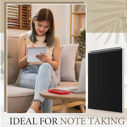 MotiMind 10 Pack 8.5" x 11" Top Spiral Notebook with 3 Hole Punched Legal Pads College Ruled Notepad 50 Sheets Hard Cardboard Paper Wirebound Notepad for Office School Business (White) - color: White