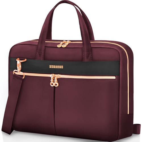 Ferkurn Laptop Bag Case Women Men Computer Bag Compatible with MacBook/HP/LG/Dell, Shoulder Strap Slim Carrying Messenger Briefcase, Wine Red, 14 Inch - color: Wine Red, size: 14 inch