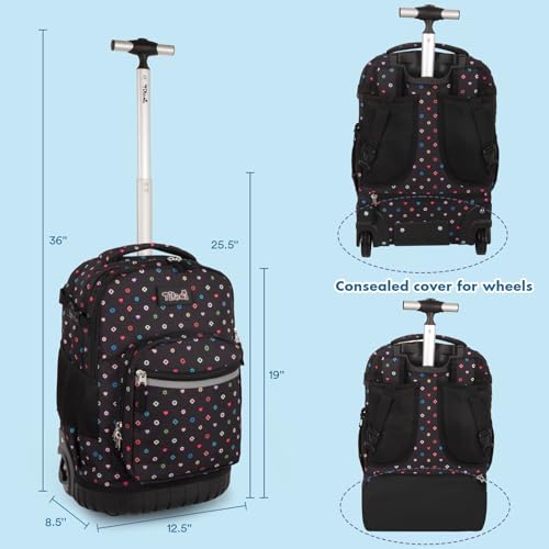 Tilami Rolling Backpack for Kids 18 inch Boys and Girls Laptop Backpack,Colors - color: Colors