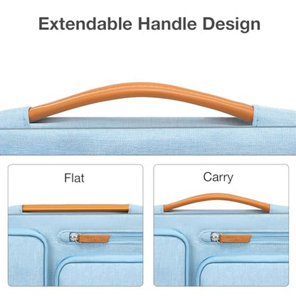 MOSISO 360 Protective Laptop Case 14 inch, 14 inch Laptop Sleeve Compatible with HP Lenovo Dell ASUS Acer, HP, Dell Latitude, Lenovo, Side Open Carrying Case with 4 Zipper Pockets&Handle, Air Blue - color: Air Blue, size: 14 inch