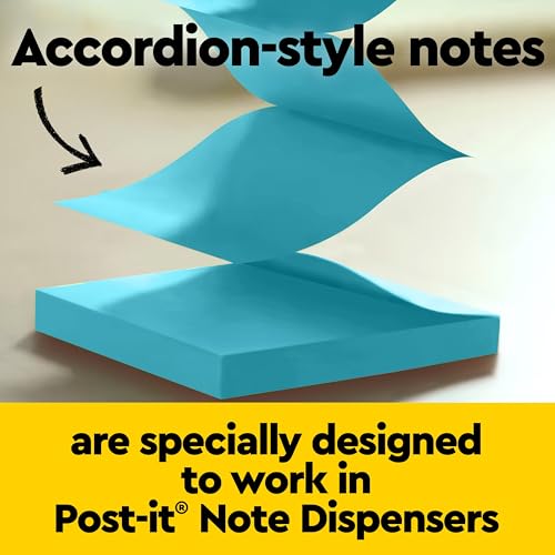 Post-it 100% Recycled Super Sticky Notes, 3 x 3 in, Oasis, 24 Pads | School Supplies and Office Products, 2X the Sticking Power - size: 3" x 3", style: 18 Pads