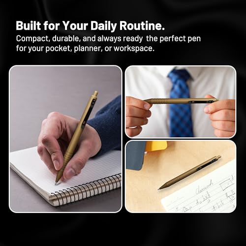 Everyman Military Grafton Super Matte Full Click Refillable Gel Pen | Durable EDC Writing Tool with Deep Grip | Smooth 0.7mm Ink Flow for Daily Use, Notes, Journaling, and Office Essentials - color: Military, style: Full Click