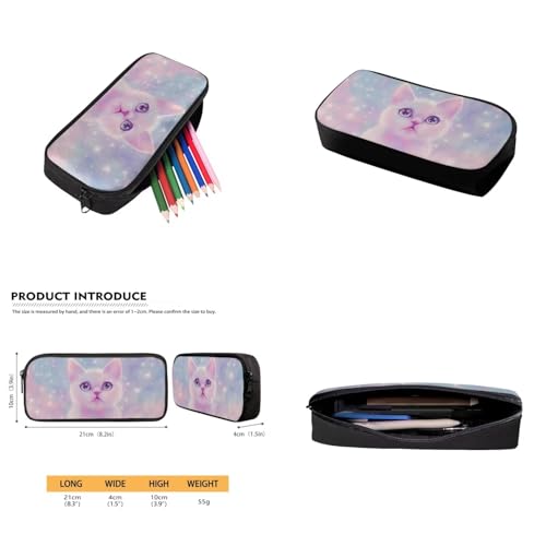 Aesthetic Galaxy Cat Backpack for School Girls Backpack with Lunch Box Water Bottle Bag and Large Pencil Case 4PCS Set 17" Bookbag with Front Pocket Lightweight School Bag for Kids Elementary - color: Aesthetic Galaxy Cat