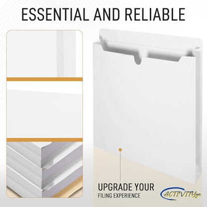 White File Jackets, 2 Inch Expansion, Letter Size, Reinforced Straight-Cut Tab, 6 Pack - color: White, style: 2 Inch Expansion