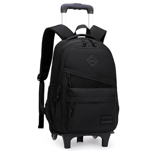 Mfikaryi Rolling Backpack Elementary Backpack with Wheels for Kids, Boys Girls Roller Bag-2 Wheels - color: A-2 Wheels-Black, size: 2 Wheels